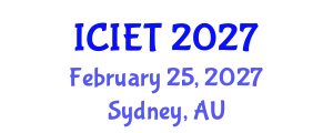 International Conference on Innovations in Engineering and Technology (ICIET) February 25, 2027 - Sydney, Australia
