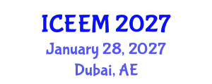 International Conference on Environmental Engineering and Management (ICEEM) January 28, 2027 - Dubai, United Arab Emirates