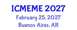 International Conference on Mechatronics, Electrical and Mechanical Engineering (ICMEME) February 25, 2027 - Buenos Aires, Argentina