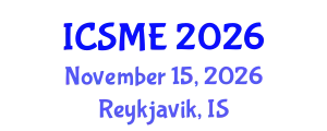 International Conference on Structural and Materials Engineering (ICSME) November 15, 2026 - Reykjavik, Iceland