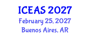International Conference on Engineering and Applied Sciences (ICEAS) February 25, 2027 - Buenos Aires, Argentina