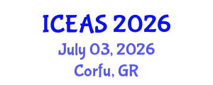 International Conference on Engineering and Applied Sciences (ICEAS) July 03, 2026 - Corfu, Greece