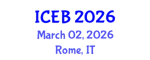 International Conference on Ecosystems and Biodiversity (ICEB) March 02, 2026 - Rome, Italy