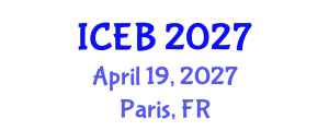 International Conference on Ecosystems and Biodiversity (ICEB) April 19, 2027 - Paris, France