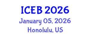 International Conference on Ecosystems and Biodiversity (ICEB) January 05, 2026 - Honolulu, United States