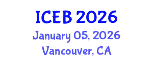 International Conference on Ecosystems and Biodiversity (ICEB) January 05, 2026 - Vancouver, Canada
