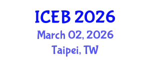 International Conference on Ecosystems and Biodiversity (ICEB) March 02, 2026 - Taipei, Taiwan