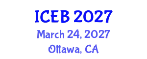 International Conference on Ecosystems and Biodiversity (ICEB) March 24, 2027 - Ottawa, Canada