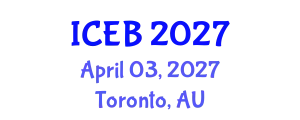 International Conference on Ecosystems and Biodiversity (ICEB) April 03, 2027 - Toronto, Australia