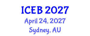 International Conference on Ecosystems and Biodiversity (ICEB) April 24, 2027 - Sydney, Australia