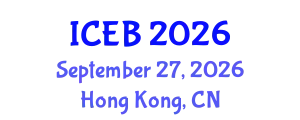 International Conference on Ecosystems and Biodiversity (ICEB) September 27, 2026 - Hong Kong, China