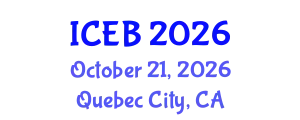International Conference on Ecosystems and Biodiversity (ICEB) October 21, 2026 - Quebec City, Canada
