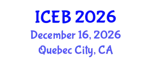 International Conference on Ecosystems and Biodiversity (ICEB) December 16, 2026 - Quebec City, Canada