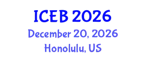 International Conference on Ecosystems and Biodiversity (ICEB) December 20, 2026 - Honolulu, United States