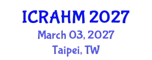 International Conference on Risk Analysis and Hazard Mitigation (ICRAHM) March 03, 2027 - Taipei, Taiwan