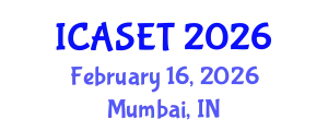 International Conference on Advances in Science, Engineering and Technology (ICASET) February 16, 2026 - Mumbai, India