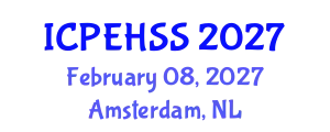 International Conference on Psychological, Educational, Health and Social Sciences (ICPEHSS) February 08, 2027 - Amsterdam, Netherlands
