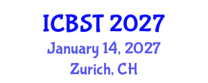 International Conference on BioSensing Technology (ICBST) January 14, 2027 - Zurich, Switzerland