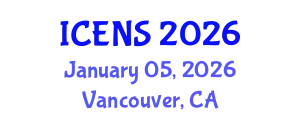 International Conference on Engineering and Natural Sciences (ICENS) January 05, 2026 - Vancouver, Canada
