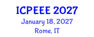 International Conference on Power, Energy and Electrical Engineering (ICPEEE) January 18, 2027 - Rome, Italy