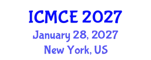 International Conference on Materials and Chemical Engineering (ICMCE) January 28, 2027 - New York, United States