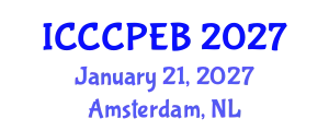 International Conference on Chemistry, Chemical, Process Engineering and Biotechnology (ICCCPEB) January 21, 2027 - Amsterdam, Netherlands