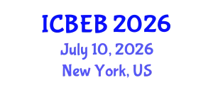 International Conference on Biomedical Engineering and Biotechnology (ICBEB) July 10, 2026 - New York, United States