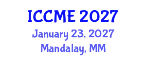 International Conference on Civil and Materials Engineering (ICCME) January 23, 2027 - Mandalay, Myanmar