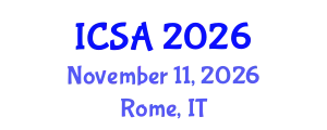 International Conference on Surgery and Anesthesia (ICSA) November 11, 2026 - Rome, Italy