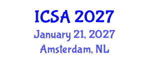 International Conference on Surgery and Anesthesia (ICSA) January 21, 2027 - Amsterdam, Netherlands