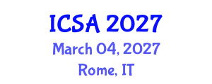 International Conference on Surgery and Anesthesia (ICSA) March 04, 2027 - Rome, Italy