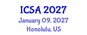 International Conference on Surgery and Anesthesia (ICSA) January 09, 2027 - Honolulu, United States
