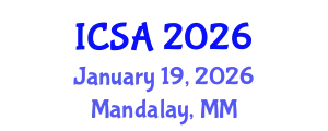International Conference on Surgery and Anesthesia (ICSA) January 19, 2026 - Mandalay, Myanmar