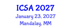 International Conference on Surgery and Anesthesia (ICSA) January 23, 2027 - Mandalay, Myanmar