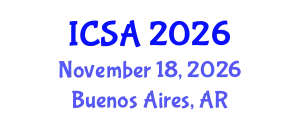International Conference on Surgery and Anesthesia (ICSA) November 18, 2026 - Buenos Aires, Argentina