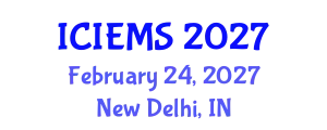 International Conference on Industrial, Engineering, and Management Systems (ICIEMS) February 24, 2027 - New Delhi, India