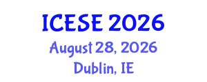 International Conference on Environmental Science and Engineering (ICESE) August 28, 2026 - Dublin, Ireland