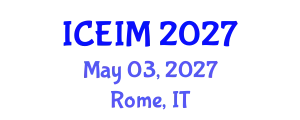International Conference on Engineering and Innovative Materials (ICEIM) May 03, 2027 - Rome, Italy