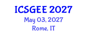 International Conference on Smart Grids and Electrical Engineering (ICSGEE) May 03, 2027 - Rome, Italy