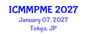 International Conference on Mining, Mineral Processing and Metallurgical Engineering (ICMMPME) January 07, 2027 - Tokyo, Japan