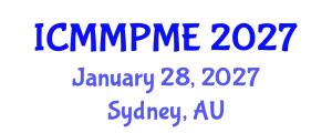 International Conference on Mining, Mineral Processing and Metallurgical Engineering (ICMMPME) January 28, 2027 - Sydney, Australia