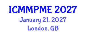 International Conference on Mining, Mineral Processing and Metallurgical Engineering (ICMMPME) January 21, 2027 - London, United Kingdom