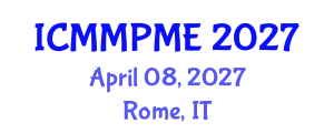International Conference on Mining, Mineral Processing and Metallurgical Engineering (ICMMPME) April 08, 2027 - Rome, Italy