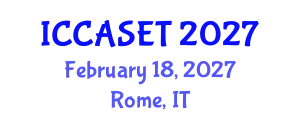 International Conference on E-commerce, E-administration, E-society, E-education and E-technology (ICCASET) February 18, 2027 - Rome, Italy