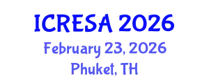 International Conference on Renewable Energy Systems and Applications (ICRESA) February 23, 2026 - Phuket, Thailand