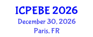 International Conference on People, Ecosystems and Built Environment (ICPEBE) December 30, 2026 - Paris, France
