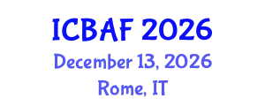 International Conference on Banking, Accounting and Finance (ICBAF) December 13, 2026 - Rome, Italy