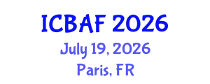 International Conference on Banking, Accounting and Finance (ICBAF) July 19, 2026 - Paris, France