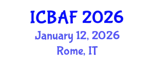 International Conference on Banking, Accounting and Finance (ICBAF) January 12, 2026 - Rome, Italy
