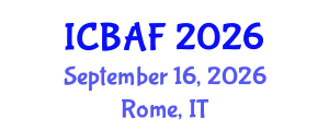 International Conference on Banking, Accounting and Finance (ICBAF) September 16, 2026 - Rome, Italy